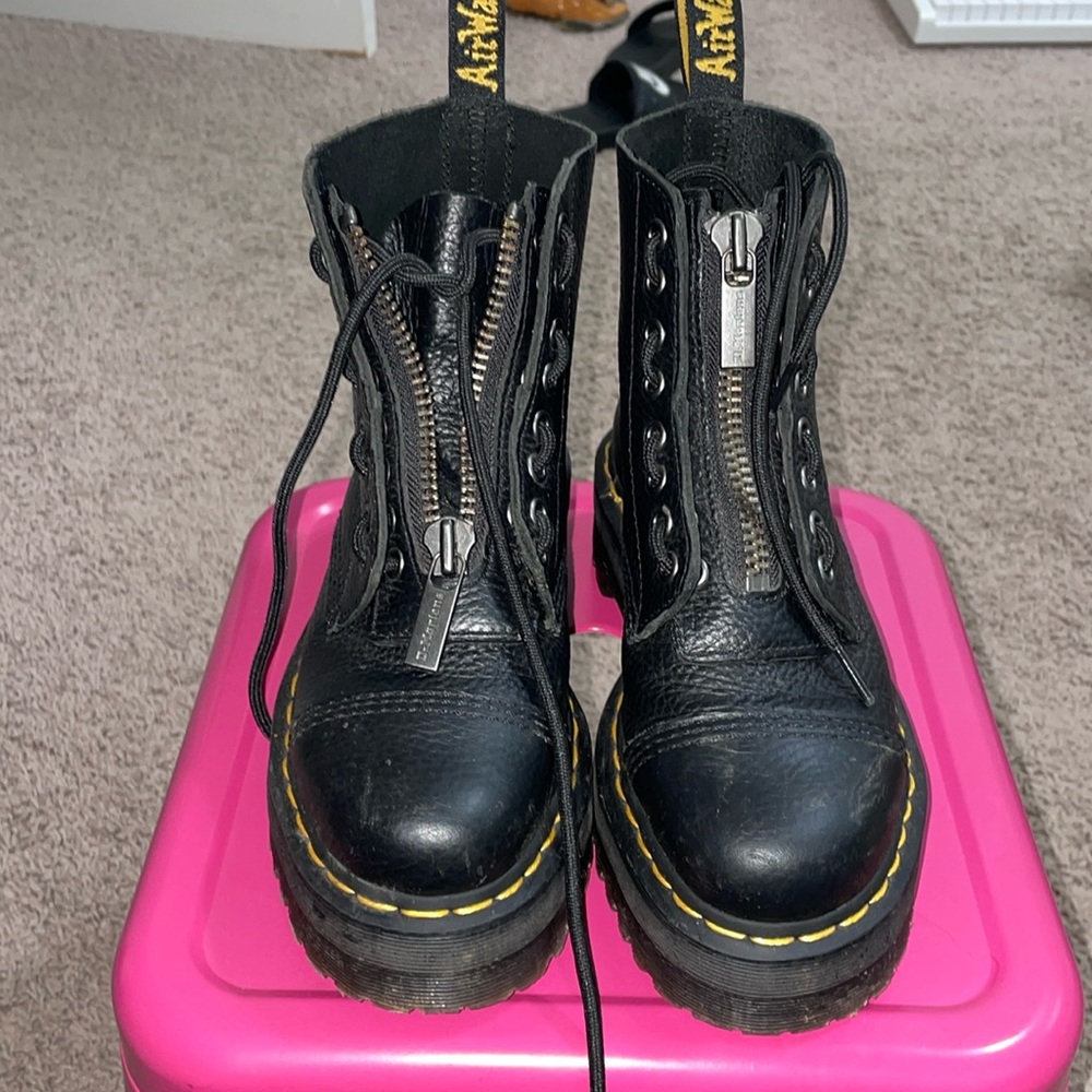 Steve Madden Women’s Combat Boots Zip and Lace